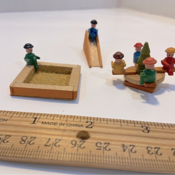Miniature Wooden Playground with Children Made in Germany - Picture 1 of 12